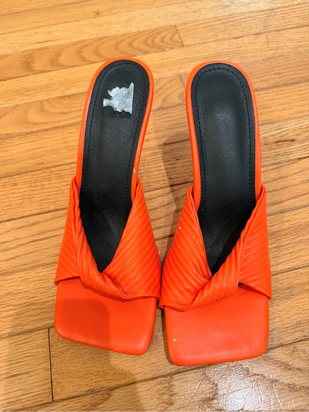 Women’s Orange Slip-On Knot Front Heels